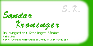 sandor kroninger business card